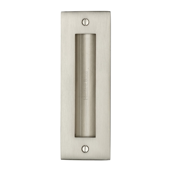 C1820 6-SN • 152 x 52mm • Satin Nickel • Heritage Brass Heavy Traditional Rectangular Flush Pull